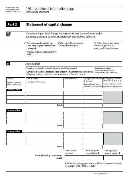 Form CS01 Part 2  Printable Pdf