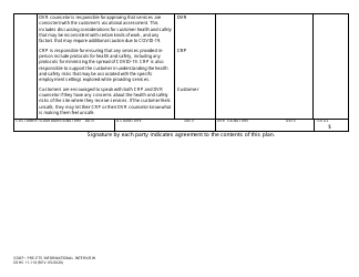 DSHS Form 11-110 Service Delivery Outcome Plan: Pre-ets Informational Interview - Washington, Page 2