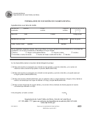 Document preview: Formulario De Exencion De Examen Dental - Illinois (Spanish)