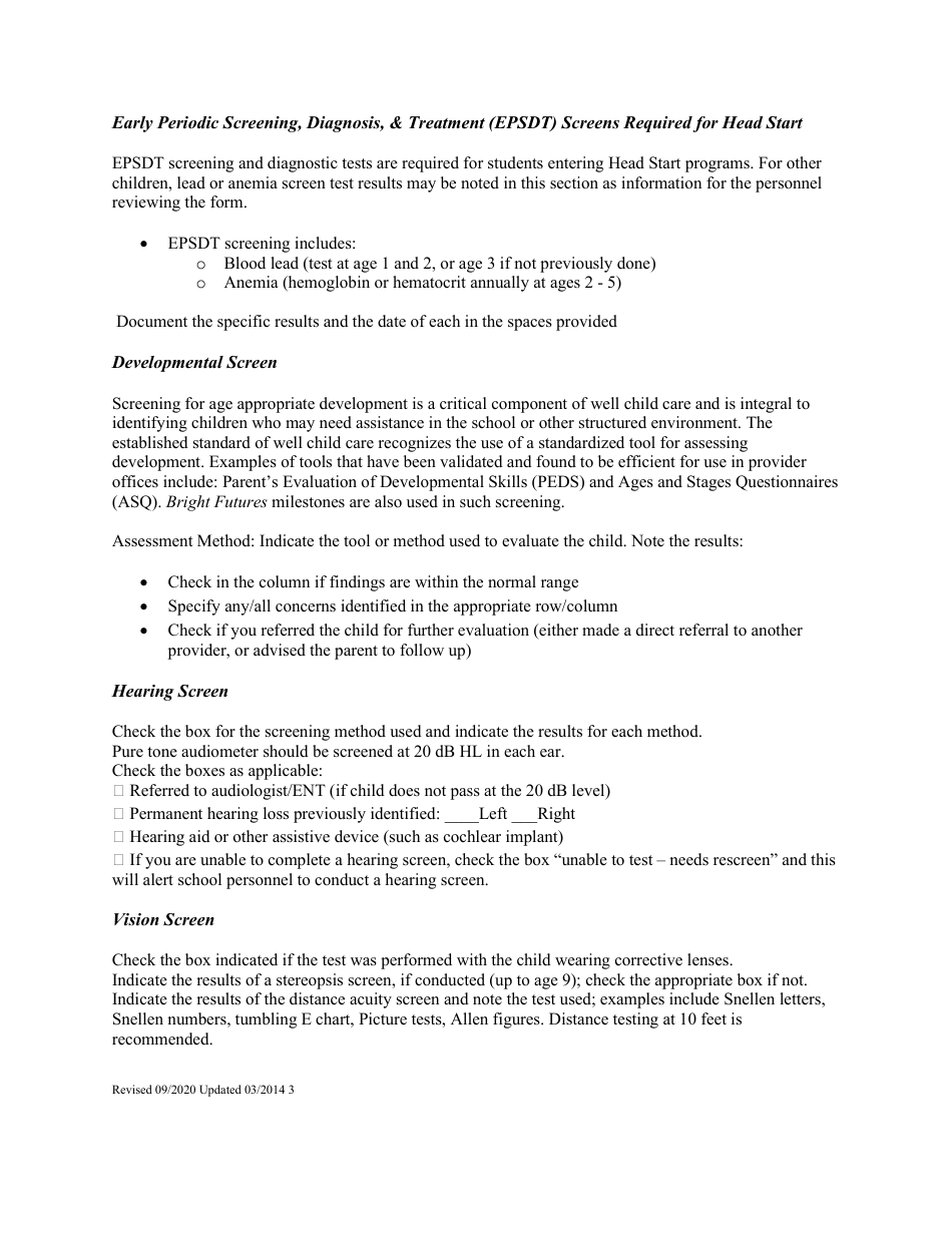 Instructions for Form MCH213G School Health Entrance Form - Virginia, Page 3
