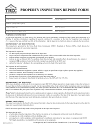 Form REI7-6 Property Inspection Report Form - Texas