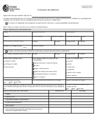 Formulario 2276-S Formulario De Admision - Texas (Spanish)