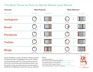 Document preview: Social Media Posting Time Cheat Sheet - Track Maven