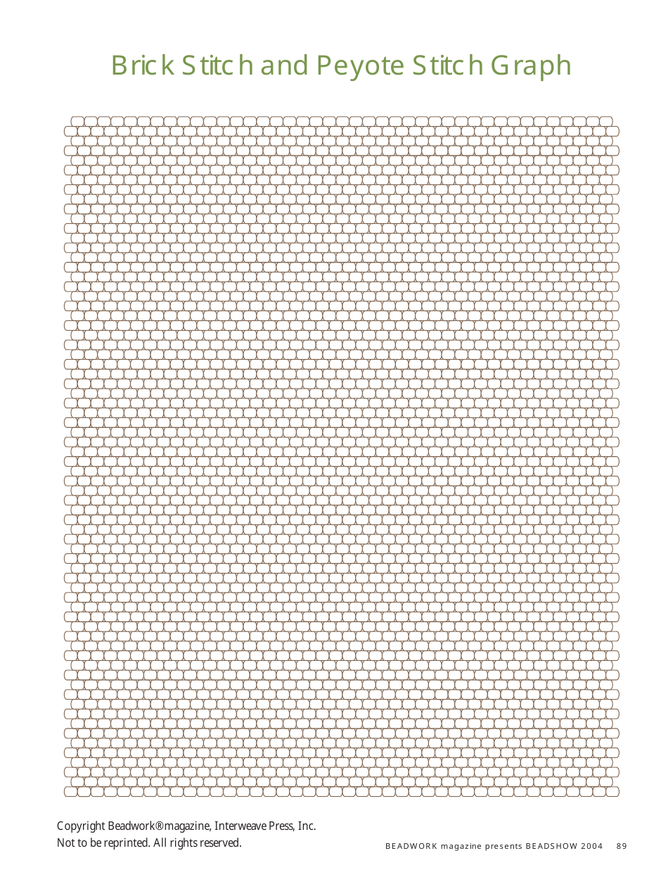 Brick Stitch and Peyote Stitch Graph Paper Download Printable PDF Templateroller