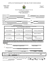Application Request for Military Discharge - Maine