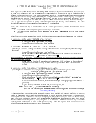 Letter of No Objection (Lno) or Letter of Verification (Lov) Application - New York City, Page 2