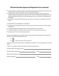 Form A1 Cdi Parent/Guardian Approval and Registration Form - Manitoba, Canada, Page 2