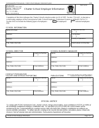 Document preview: Form PSRS-1233 Charter School Employer Information - Pennsylvania