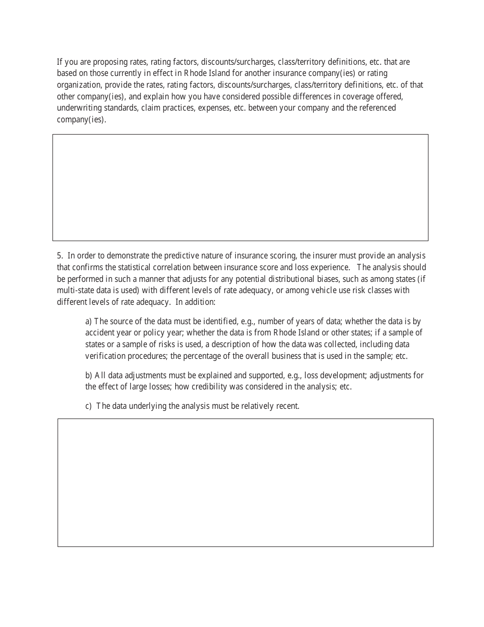 Rate Procedural Informational Summary for All New (Including Start-Ups) and Revised Rate Filings - Rhode Island, Page 3