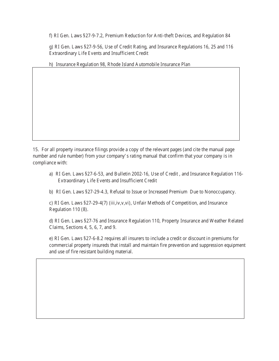 Rate Procedural Informational Summary for All New (Including Start-Ups) and Revised Rate Filings - Rhode Island, Page 7