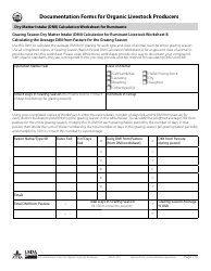 Documentation Forms for Organic Livestock Producers, Page 10