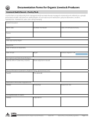 Documentation Forms for Organic Livestock Producers, Page 12