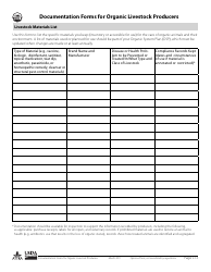 Documentation Forms for Organic Livestock Producers, Page 13