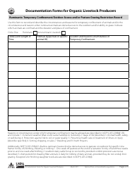 Documentation Forms for Organic Livestock Producers, Page 15