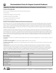 Documentation Forms for Organic Livestock Producers, Page 16