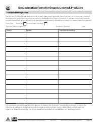 Documentation Forms for Organic Livestock Producers, Page 2