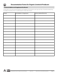 Documentation Forms for Organic Livestock Producers, Page 3
