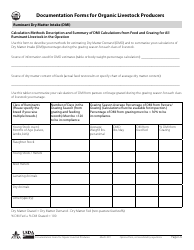 Documentation Forms for Organic Livestock Producers, Page 6