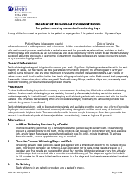 Document preview: DOH Form 643-019 Denturist Informed Consent Form - Washington