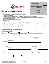 Document preview: Burning Permit Application Form - Washington
