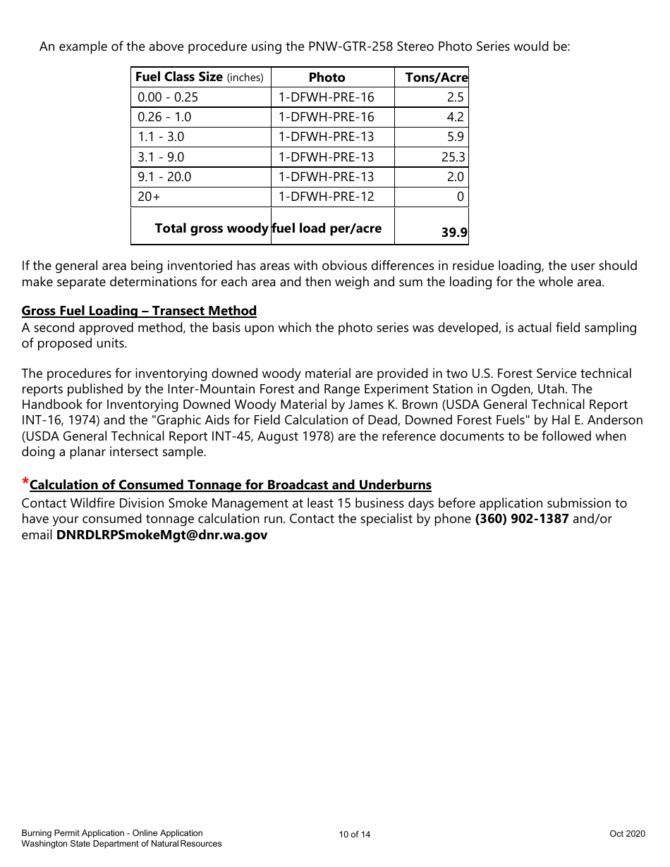 Burning Permit Application Form - Washington, Page 10