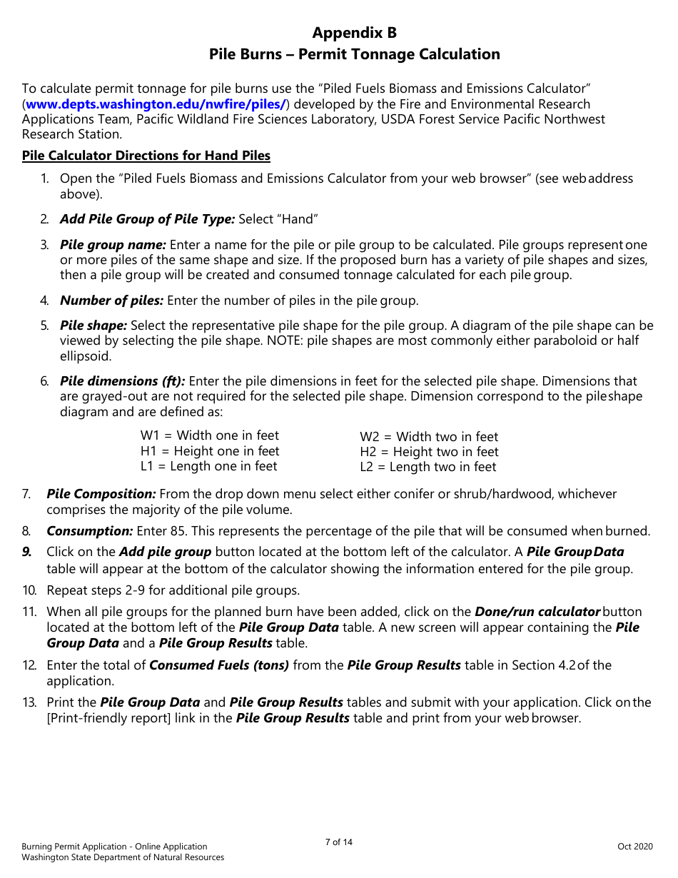 Burning Permit Application Form - Washington, Page 7