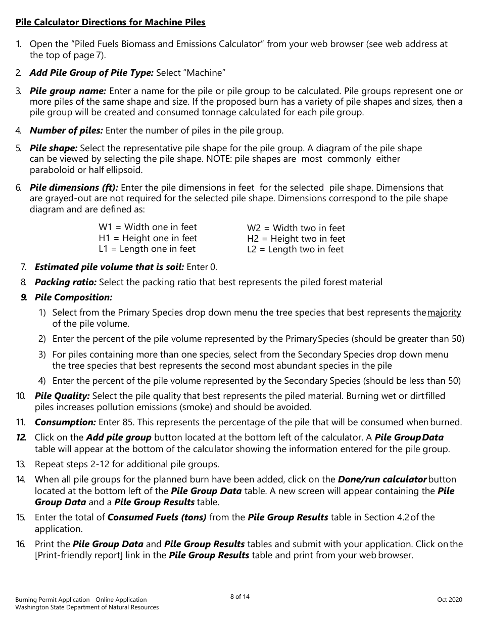 Burning Permit Application Form - Washington, Page 8