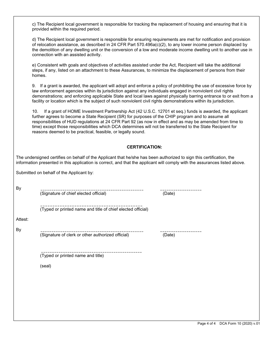 Dca Form 10 - Fill Out, Sign Online And Download Fillable Pdf, Georgia 