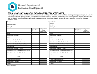 Document preview: Form 3 (MO419-2906) Population Group Data for Direct Beneficiaries - Missouri