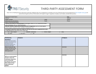 Third-Party Assessment Form - Texas