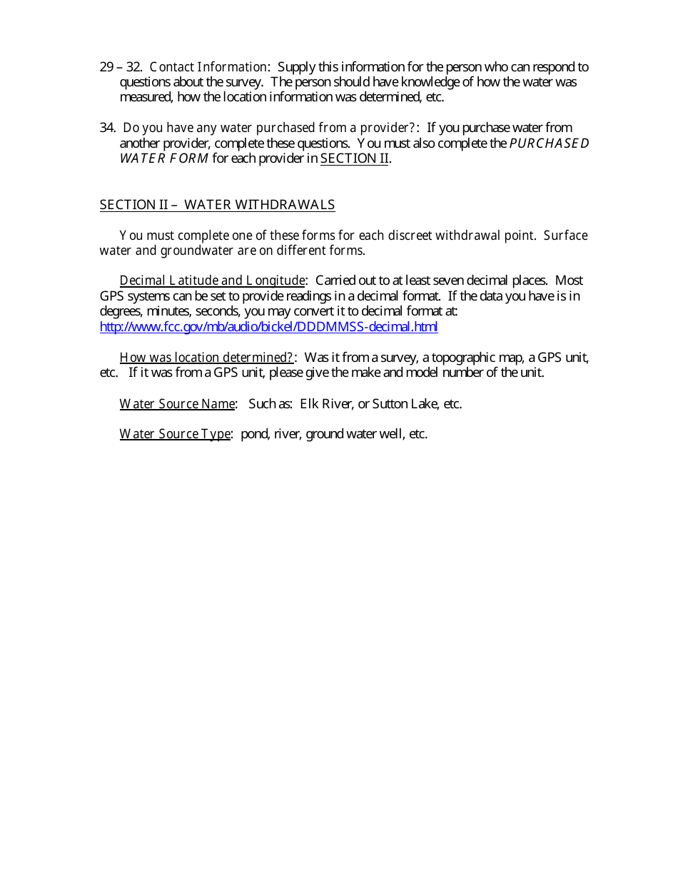 Instructions for Large Quantity User Registration Form - Water Providers - West Virginia, Page 2