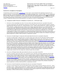 Instructions for Form 4530-178 Air Pollution Registration Operation Permit (Rop) Annual Compliance Certification - Wisconsin, Page 2