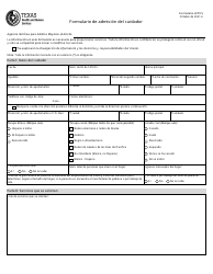 Formulario 2270-S Formulario De Admision Del Cuidador - Texas (Spanish)