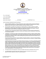 Document preview: Form A Mediation Consent Form - Virginia