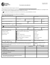 Formulario 2776-S Formulario De Admision - Texas (Spanish)