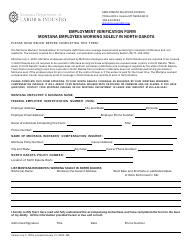 Employment Verification Form - Montana Employees Working Solely in North Dakota - Montana, Page 2