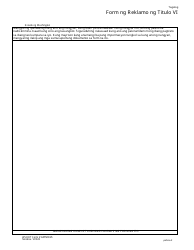 DOT Form APP28.95 Title VI Complaint Form - Washington (Tagalog), Page 2