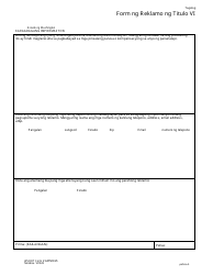 DOT Form APP28.95 Title VI Complaint Form - Washington (Tagalog), Page 3