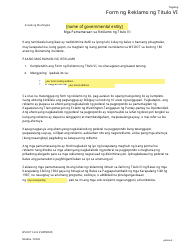 DOT Form APP28.95 Title VI Complaint Form - Washington (Tagalog), Page 4