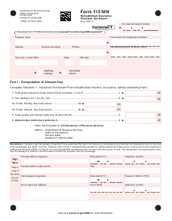 Document preview: Form 115 NIN Nonadmitted Insurance Premium Tax Return - Connecticut