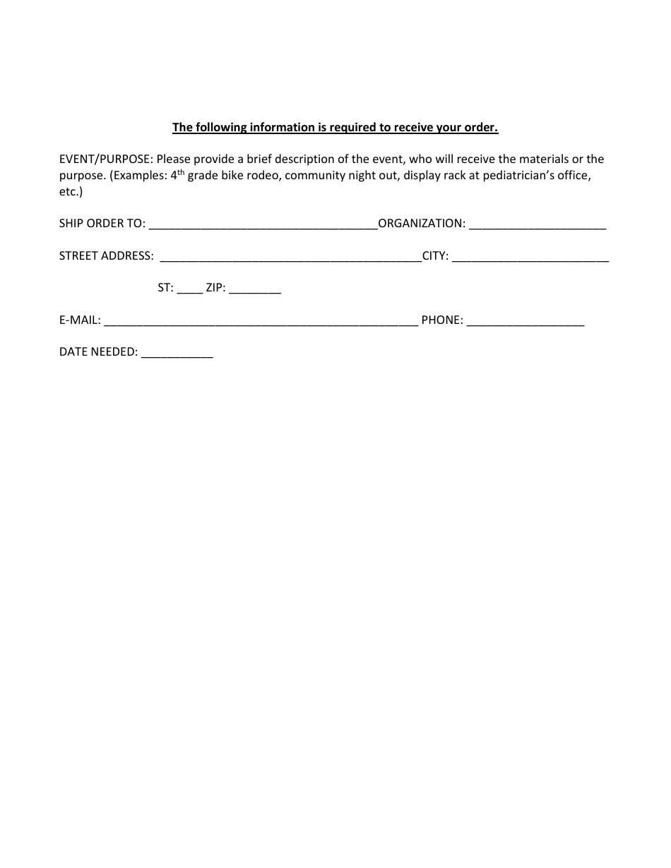 Educational Material Order Form - Idaho, Page 2
