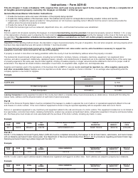 Document preview: Instructions for Form ADV-40 Business Personal Property Return - Alabama