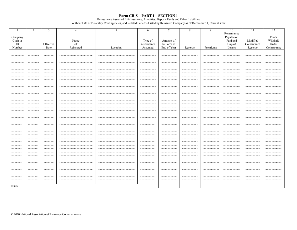 Form CR-S, Page 1