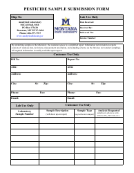 Document preview: Pesticide Sample Submission Form - Montana