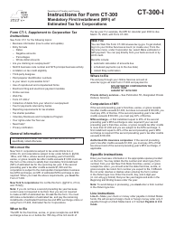 Instructions for Form CT-300 Mandatory First Installment (Mfi) of Estimated Tax for Corporations - New York