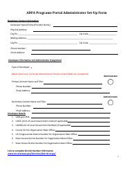 Adfa Programs Portal Administrator Setup Form - Arkansas, Page 3