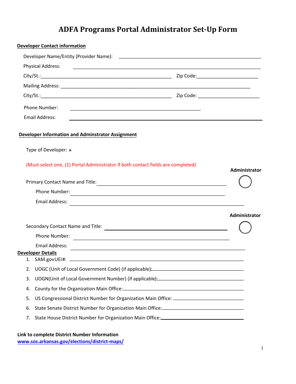 Adfa Programs Portal Administrator Setup Form - Arkansas, Page 3