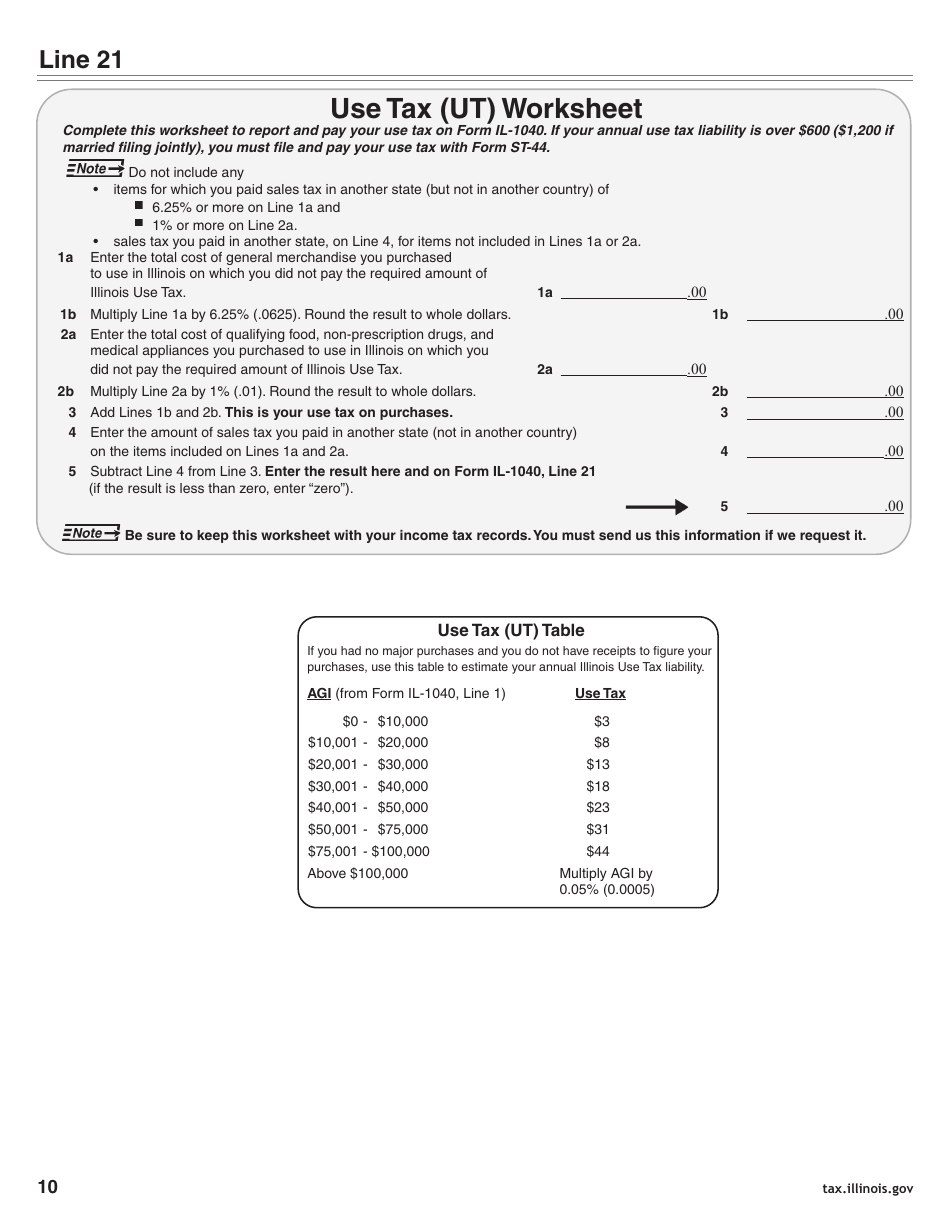 Download Instructions For Form Il 1040 Individual Income Tax Return Pdf 2022 Templateroller