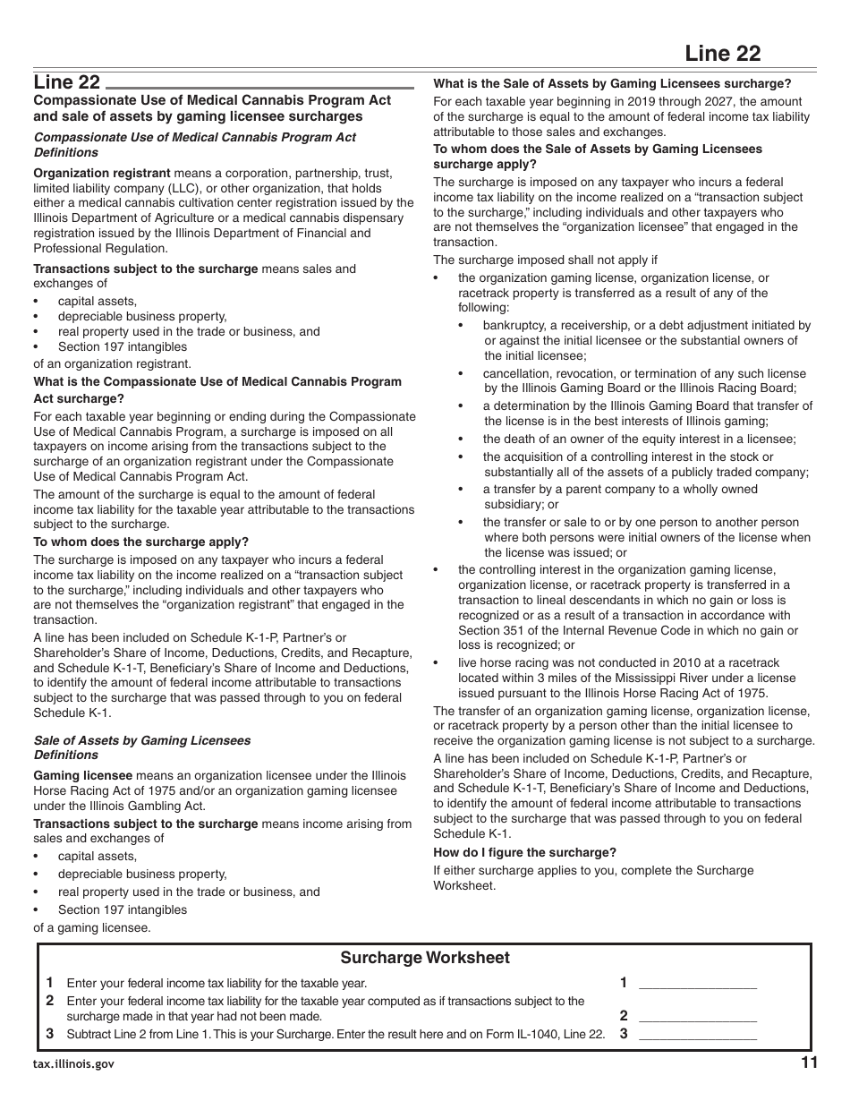 Instructions for Form IL-1040 Individual Income Tax Return - Illinois, Page 11