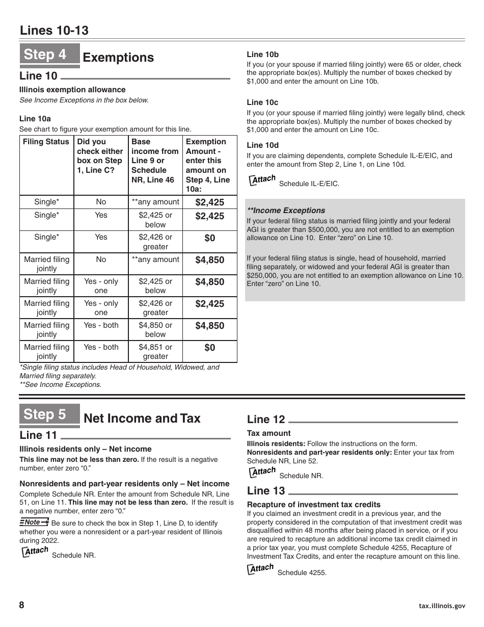 Download Instructions For Form Il 1040 Individual Income Tax Return Pdf 2022 Templateroller 2049